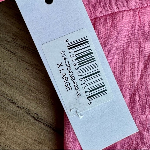 Simply Southern Pink Embroidered Flowers Rickrack Trim Sleeveless Dress Size XL - Picture 6 of 16